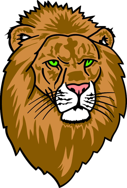 Lion head team mascot full color vinyl sports sticker.  Customize on line. Lion Head 3